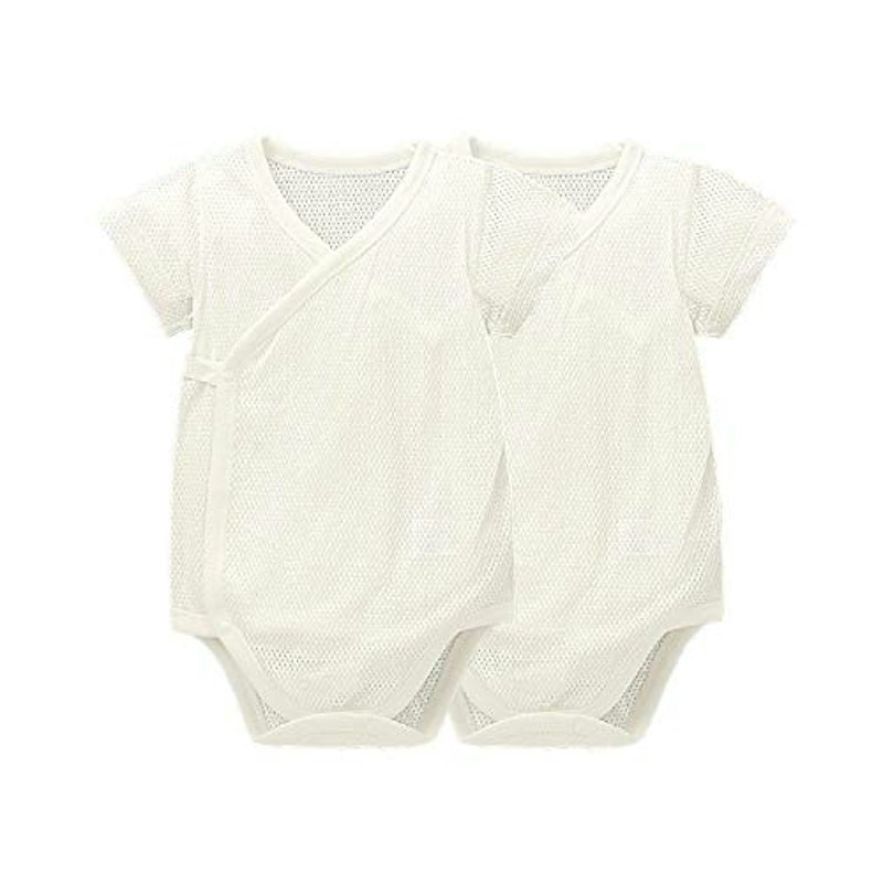 前開き半袖ボディスーツ2枚セット 1