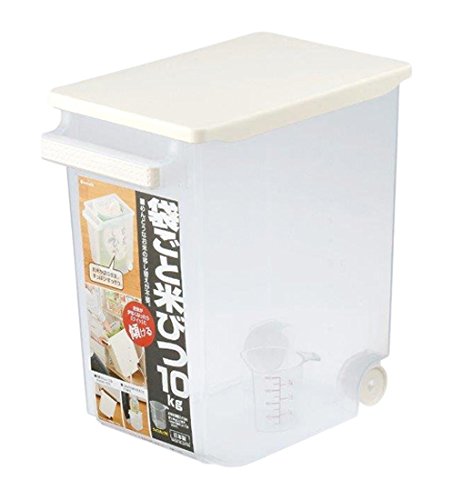 木本化学 米びつライスストッカー 10kg(オレンジ) - 保存容器、ケース