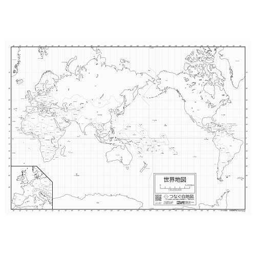 白地図専門店 世界地図の白地図 国名入り 1