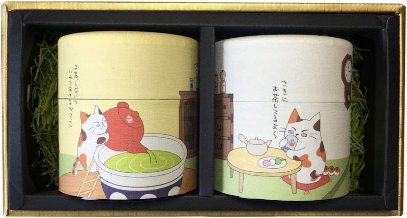 猫茶 和紙缶 1