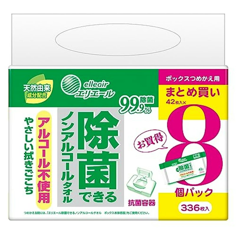 除菌できるノンアルコールタオル ボックスつめかえ用 1