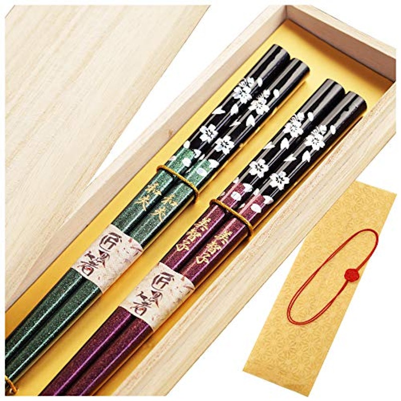 若狭塗 銀舞桜箸ペア 1