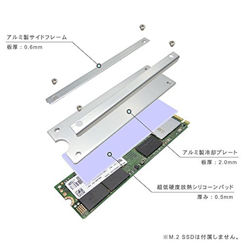M.2 SSD用ヒートシンクカバー 4