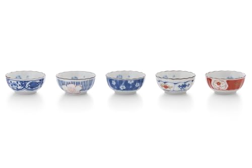 染錦絵変り 菊型 小付鉢 1
