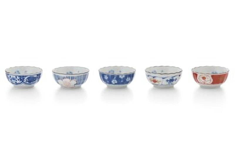 染錦絵変り 菊型 小付鉢 1