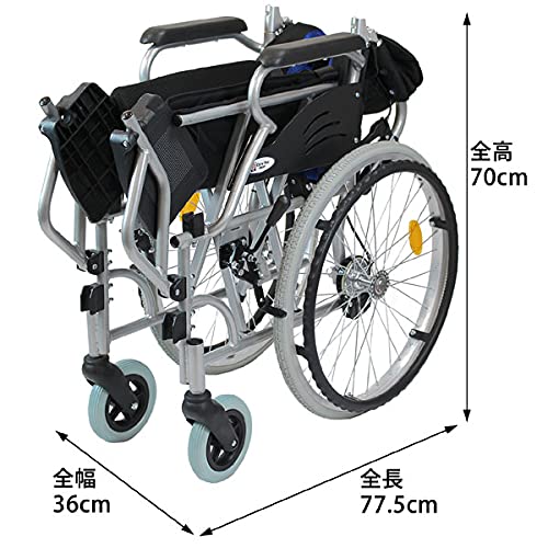 ぶです ♿ 自走式 最軽量9.5kg 頑丈な強化フレーム 綺麗なスカイブルー ...