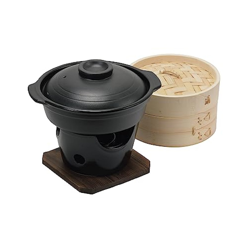せいろ付陶器製鍋コンロ付セット 1