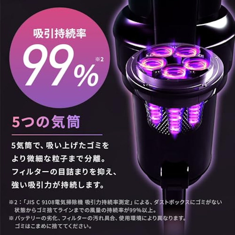 充電式コードレス サイクロン スティッククリーナー 3