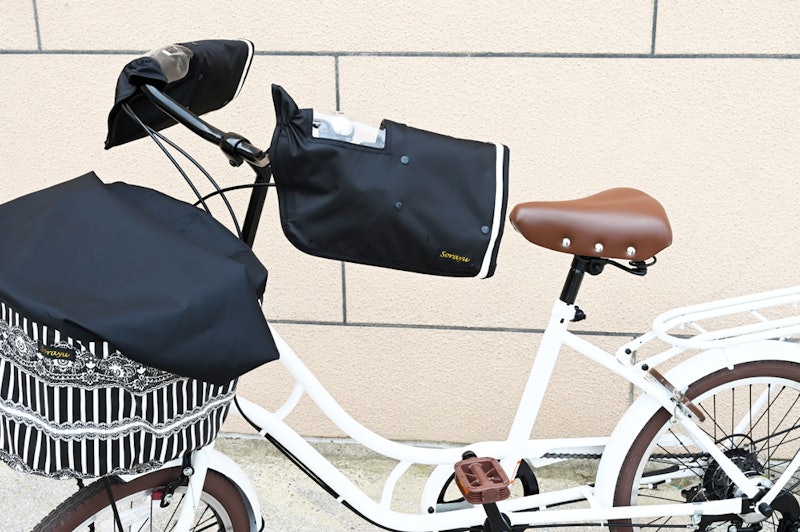 配色パイピング入り自転車用ハンドルカバー 4
