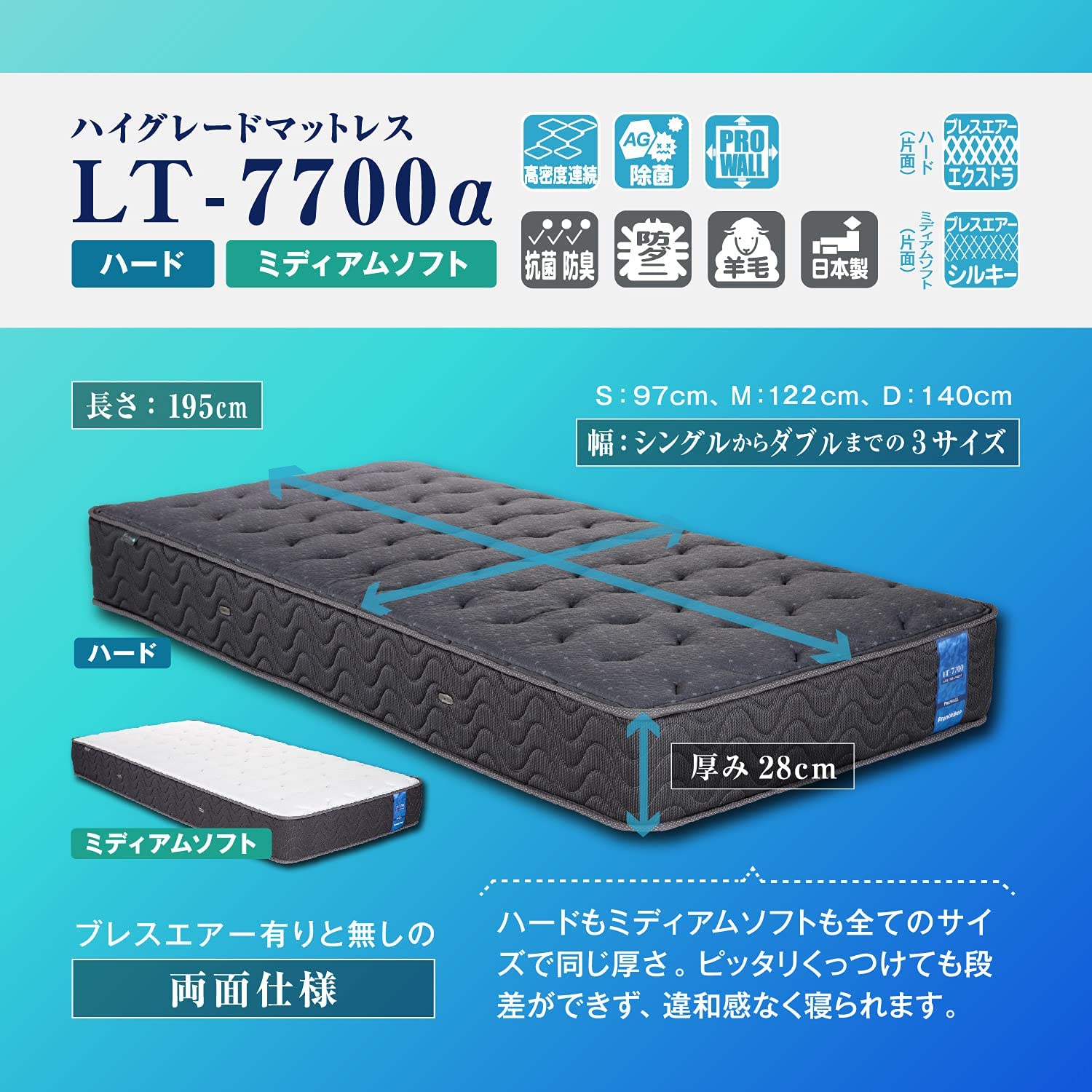 ハイグレードマットレス LT-7700α 3