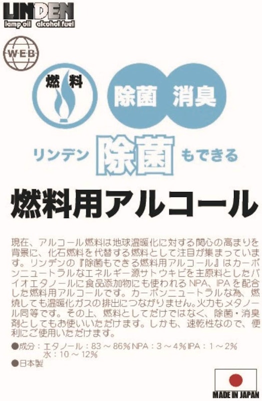 除菌も出来る燃料用アルコール 3