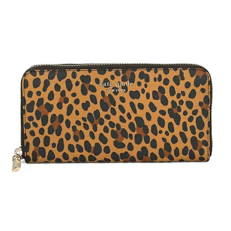 SPENCER レオパード ジップ アラウンド コンチネンタル ウォレット