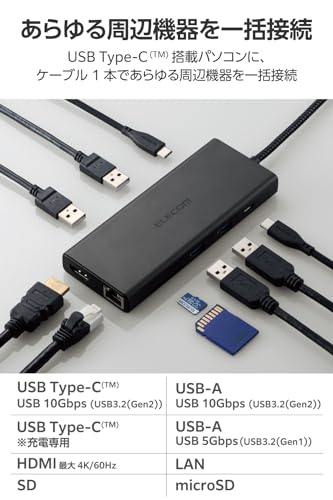 ドッキングステーション 10in1 USB Power Delivery対応 3