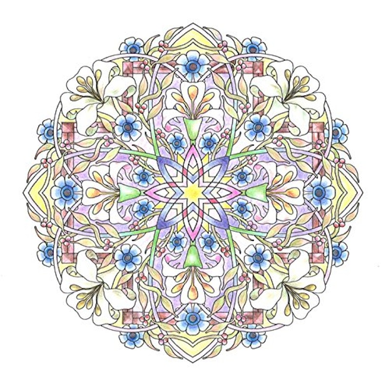 flower mandalas 心を整える、花々のマンダラぬりえ 6