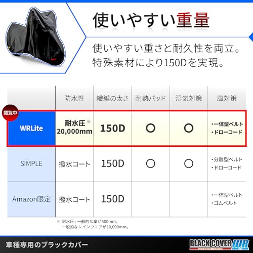 ブラックカバー ウォーターレジスタント ライト 2