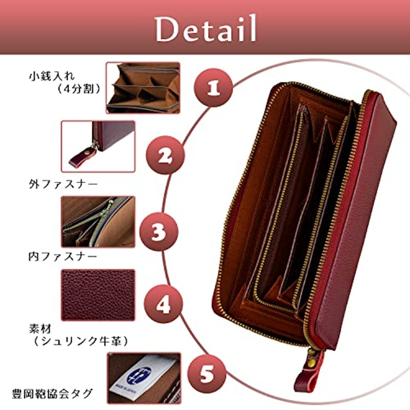 コインが分けられる長財布 3