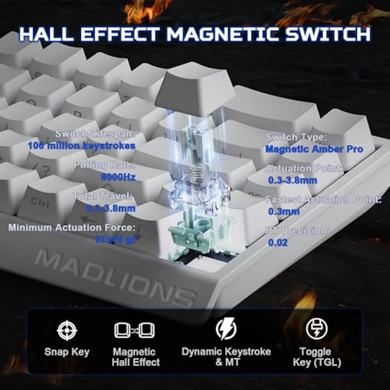 YUNZII x MADLIONS MAD68 HE Rapid Trigger Wired 8K Magnetic Gaming Keyboard 3