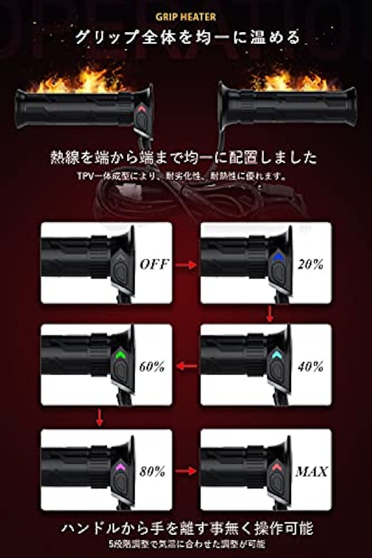 グリップヒーター スイッチ一体型 5