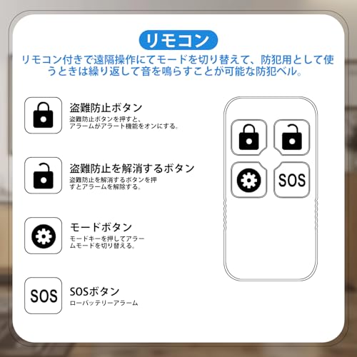 窓ドア用 防犯ブザー 5