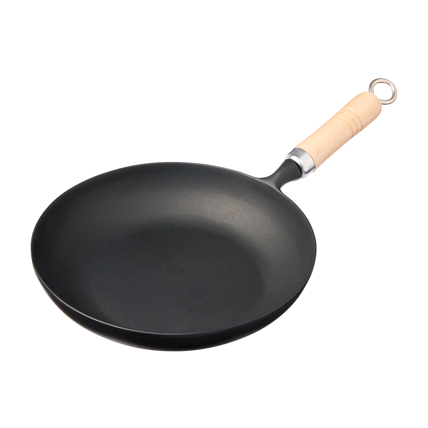 南部鉄 盛栄堂 鋳鉄製 中華鍋 33cm ラタンハンドル 南部鉄器の