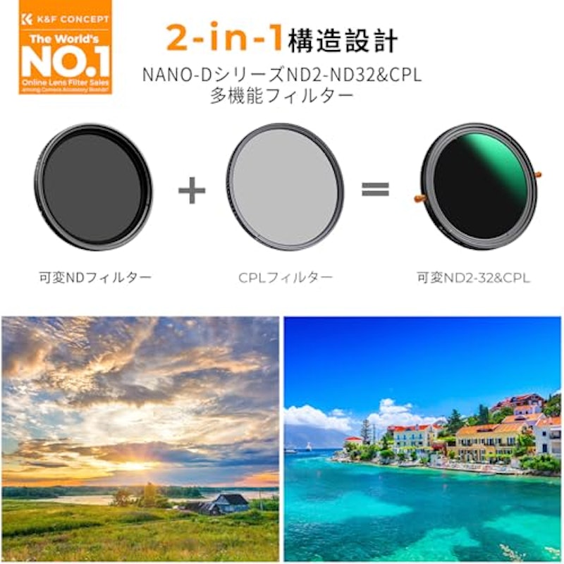 NANO-Dシリーズ 67mm ND2-32&CPLフィルター 2