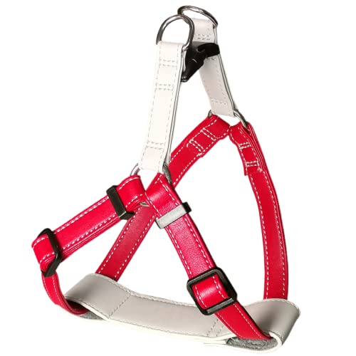 中型犬用調整可能ハーネス 赤とグレー ベスト・アンサー ハーネス&リードセット 胴輪 首輪 小型犬 中型