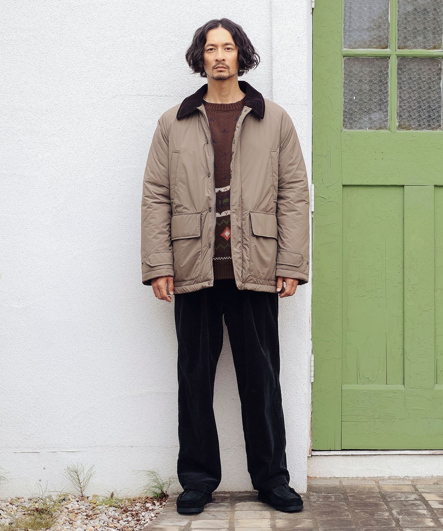衿コール 中綿 ハンティング ジャケット 9