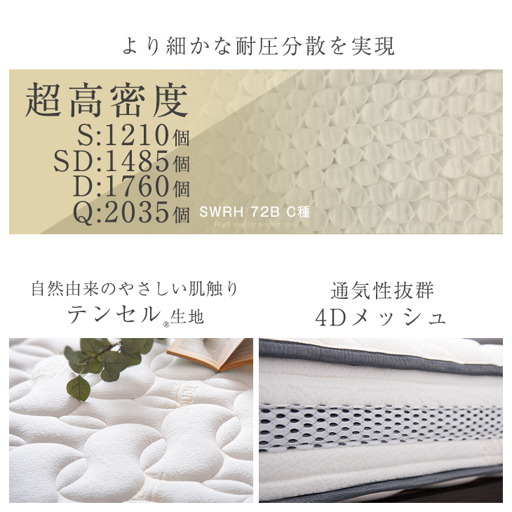 4Dメッシュ ポケットコイルマットレス 2
