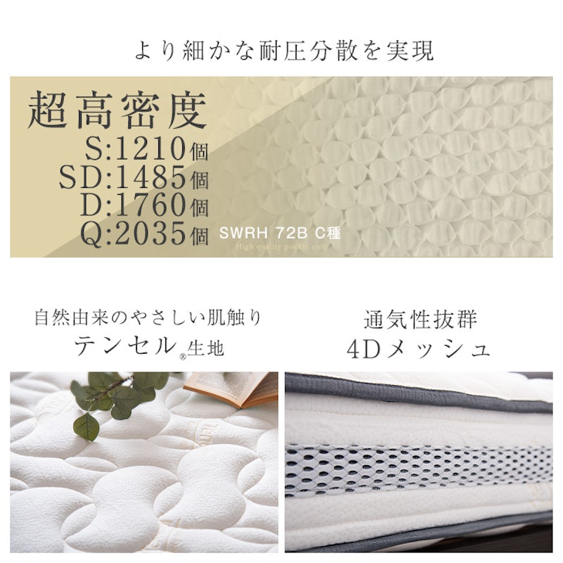 4Dメッシュ ポケットコイルマットレス 2