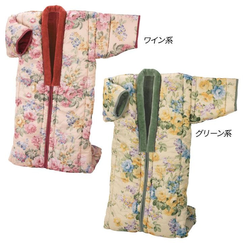 花柄プリント衿裏ボアかいまき 3