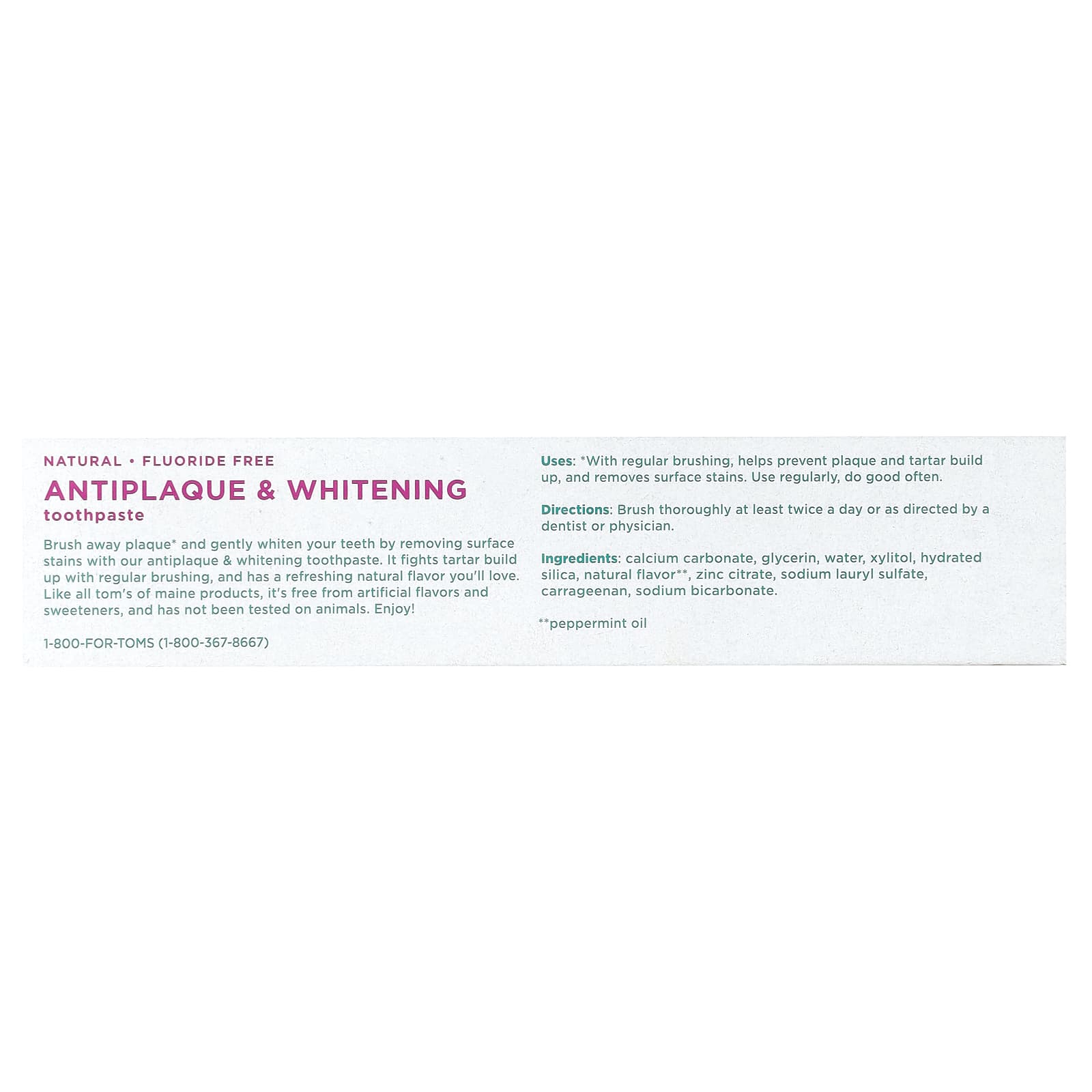 Fluoride-Free Antiplaque&Whitening Peppermint Toothpaste 3