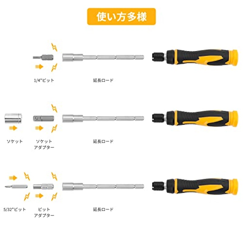 ラチェットレンチ&ドライバーセット 4