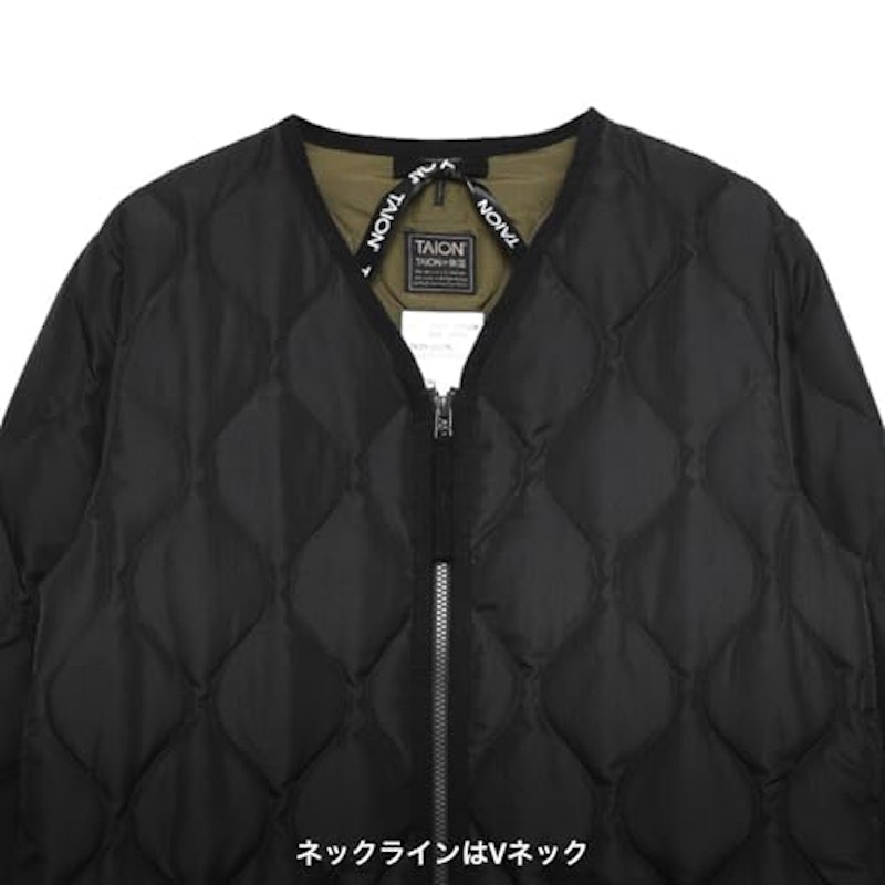 ミリタリー Vネックジップ ダウンジャケット 4