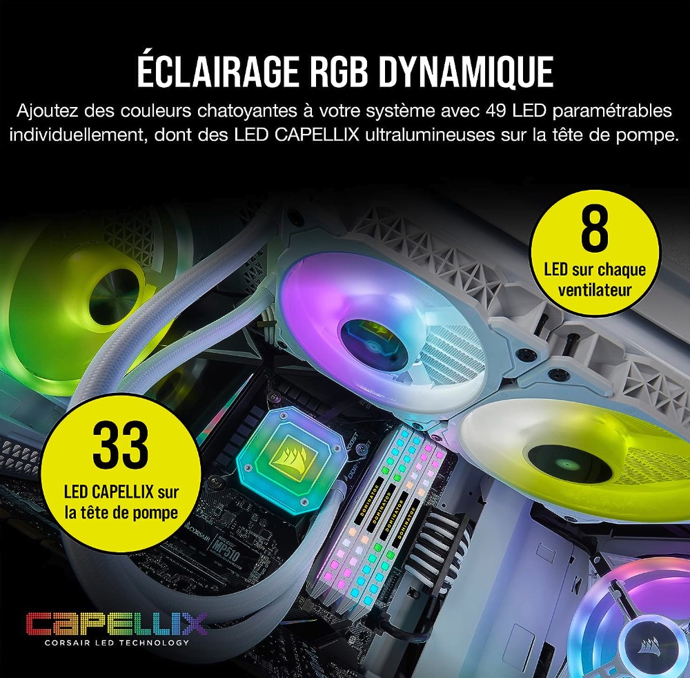 iCUE H100i ELITE CAPELLIX 水冷式 CPU クーラー 5