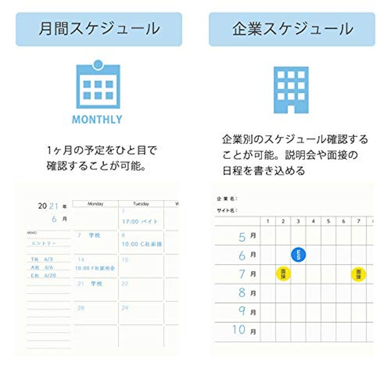 就活TECHO スケジュール帳 ユメキロック 7