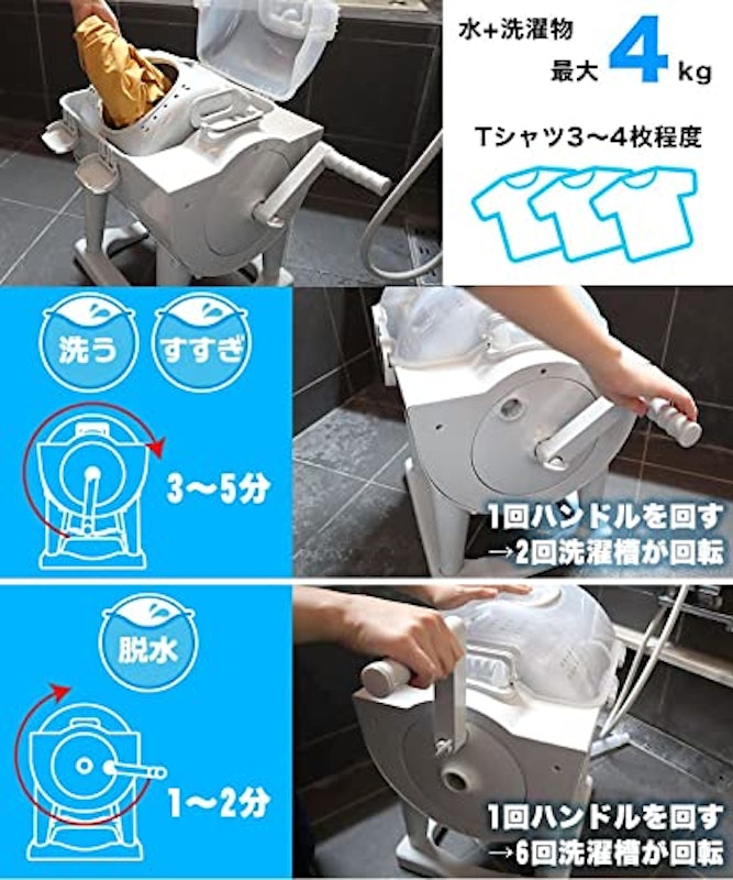 ドラム式全手動洗濯機 ぐるぐるぶんまわ槽 4
