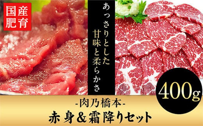 肉乃橋本 馬刺・赤身&霜降りセット 1