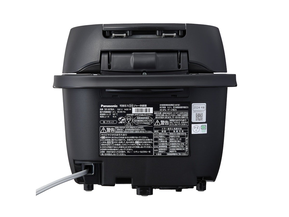 パナソニック おどり炊き 可変圧力IHジャー炊飯器 SR-M18Aの パナソニック おどり炊き 可変圧力IHジャー炊飯器 SR-M18Aの