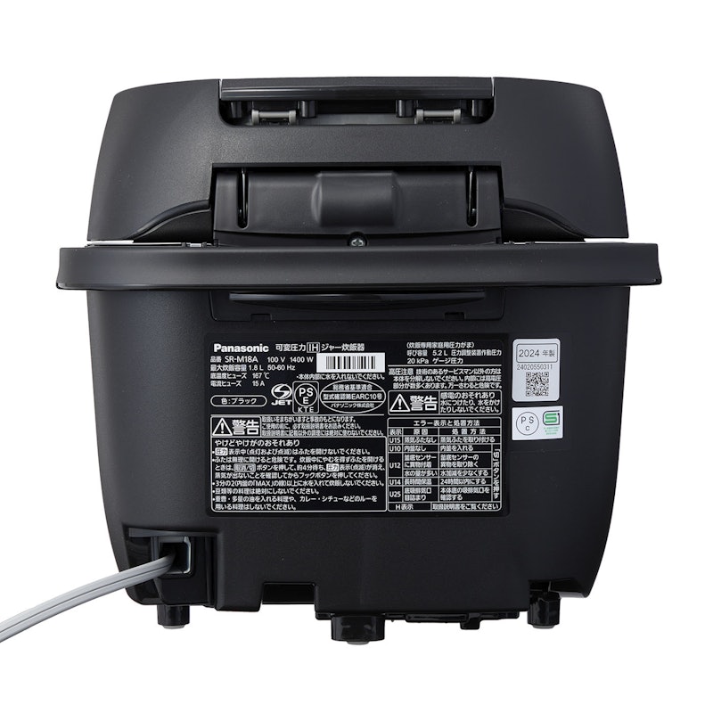 パナソニック おどり炊き 可変圧力IHジャー炊飯器 SR-M18Aの パナソニック おどり炊き 可変圧力IHジャー炊飯器 SR-M18Aの