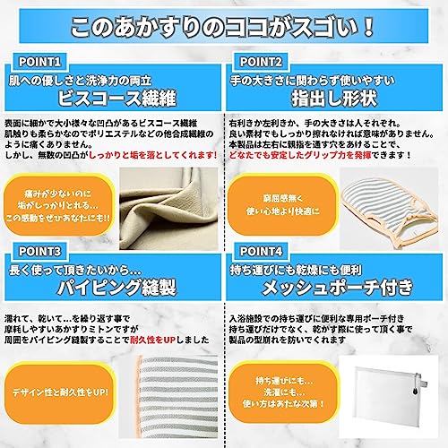 サウナ効果を高めるあかすりミトン 4