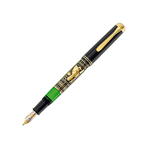 Pelikan M800緑縞18C-750 EF(極細) ペリカンスーベレーン