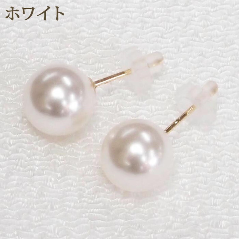 K18 クリスタルパールピアス 1