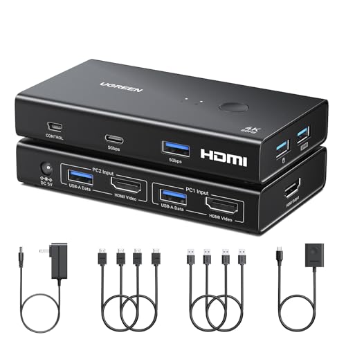 HDMI KVM切り替え機 2入力1出力 4K@60Hz 1