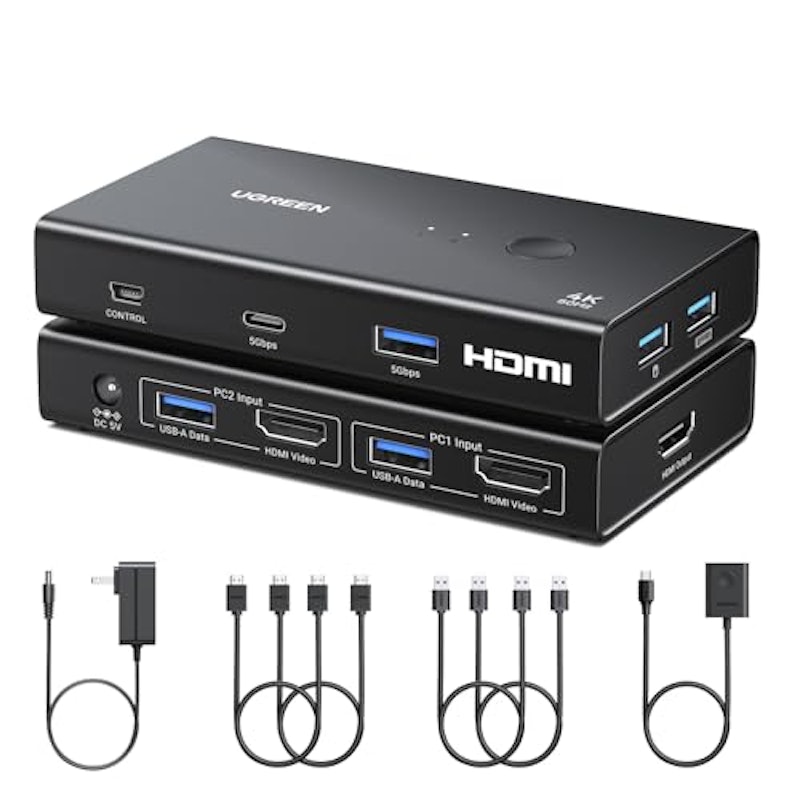 HDMI KVM切り替え機 2入力1出力 4K@60Hz 1