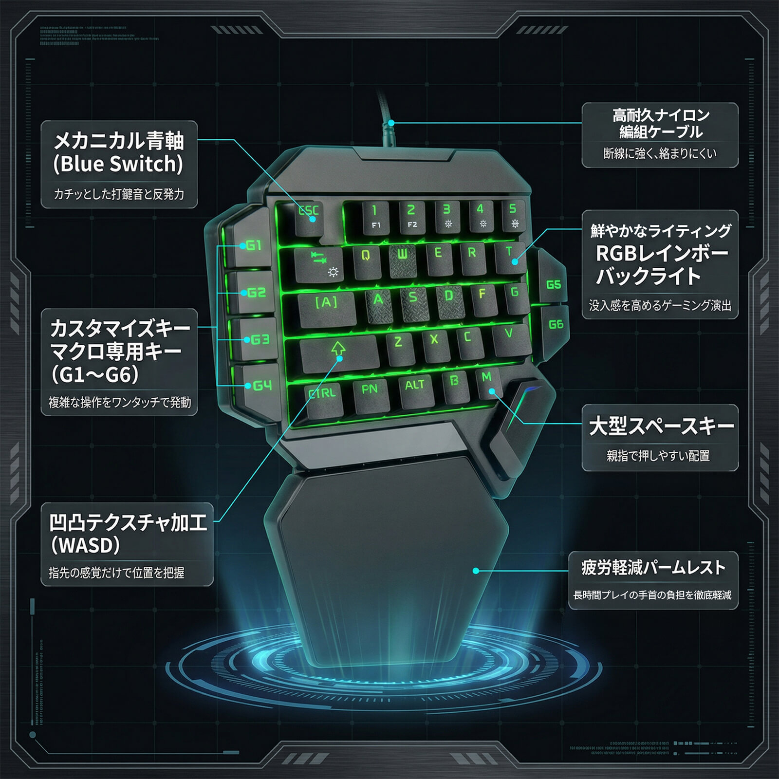 片手キーボード 4