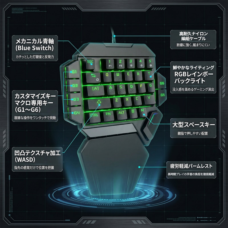 片手キーボード 4