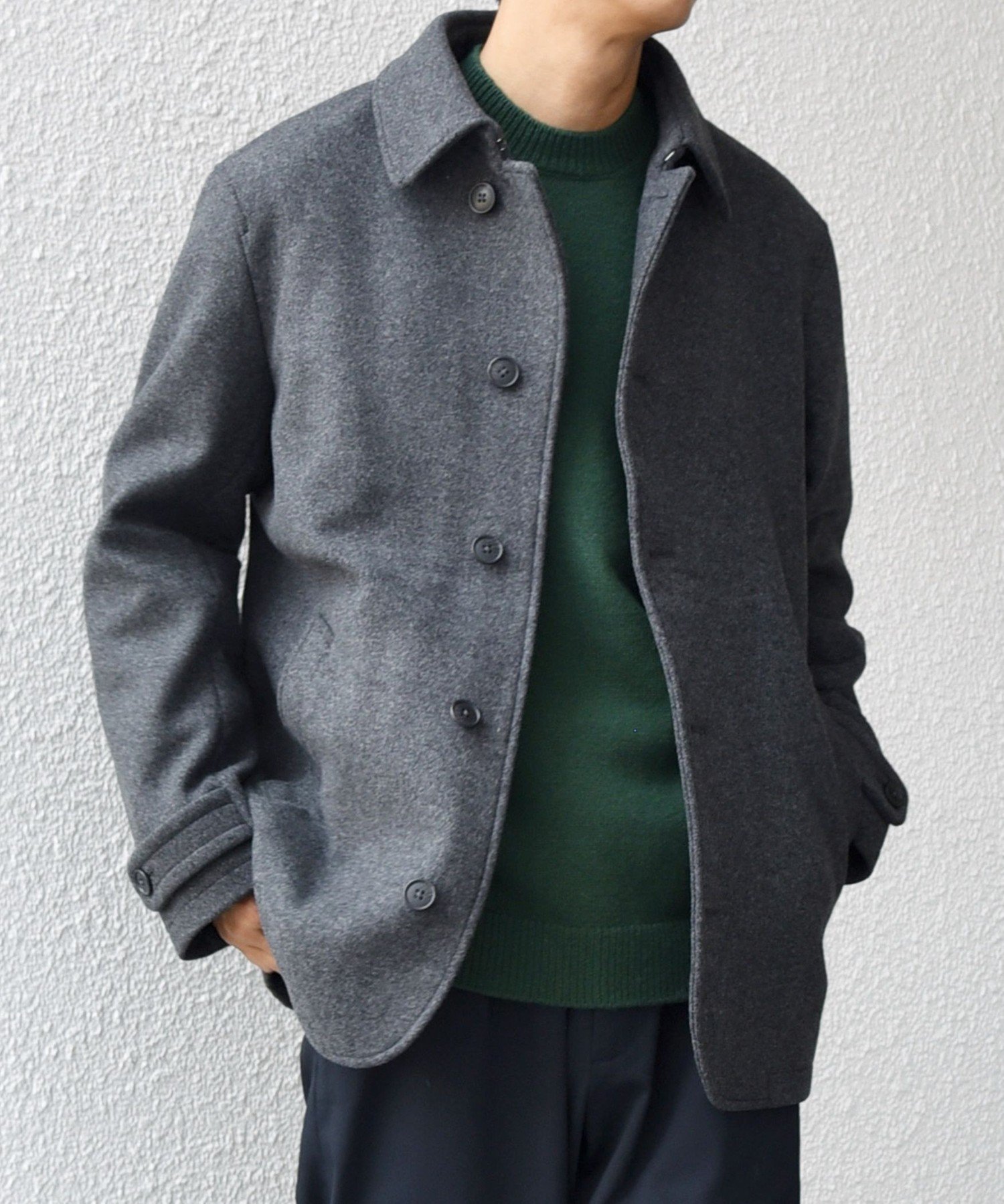 PURE WOOL MELTON シングル Pコート 3