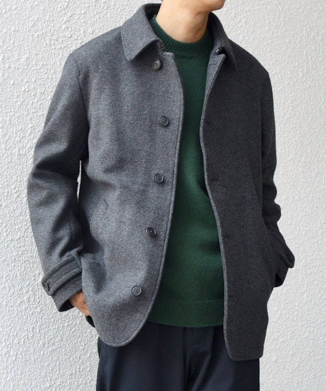 PURE WOOL MELTON シングル Pコート 3
