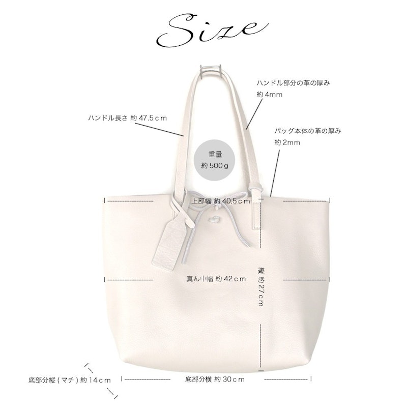 やわらかレザーバッグ横型L 6