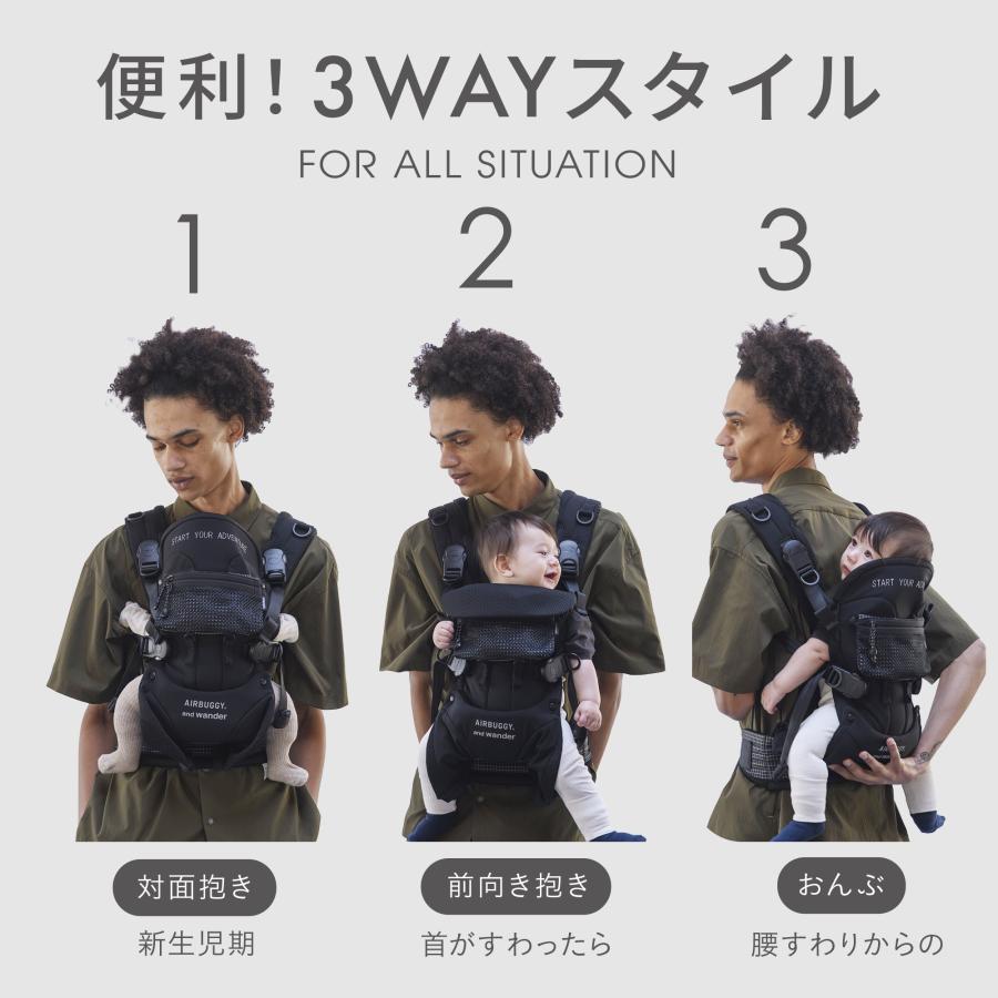 〈美品♪〉エアバギーベビーキャリア　抱っこひも　ベーシックプラス A.B.C AIRBUGGY BABY CARRIER BASIC PLUS - AIRBUGGY | ベビーカーの